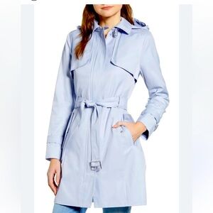 COLE HAAN Trench Wom. large Jacket /coat icy blue powder blue Trending fall 2025